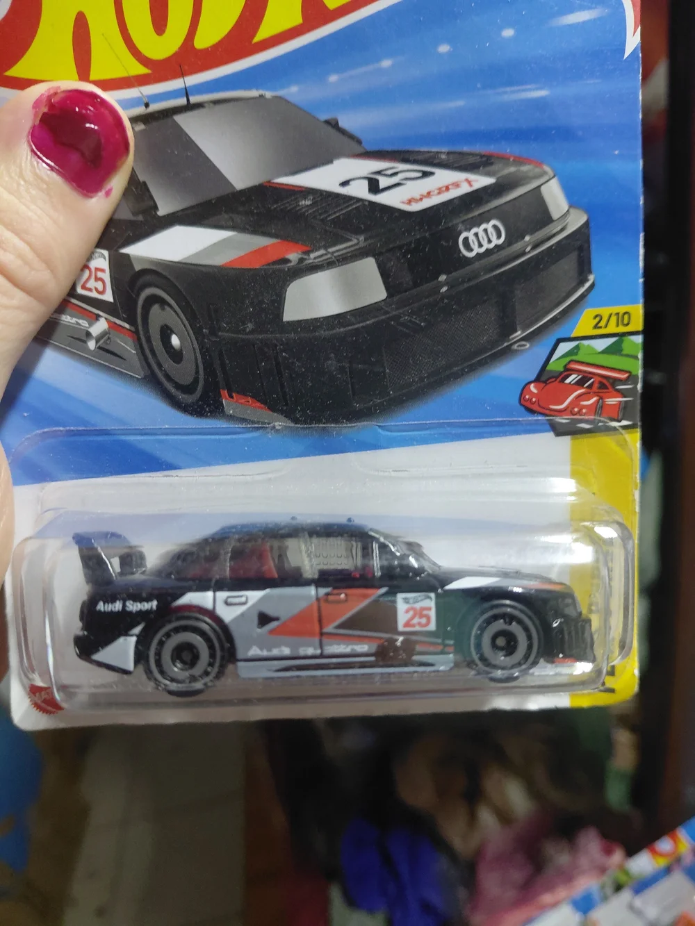 the Hot Wheels Audi 90 Quattro in black, numbered 199/250
